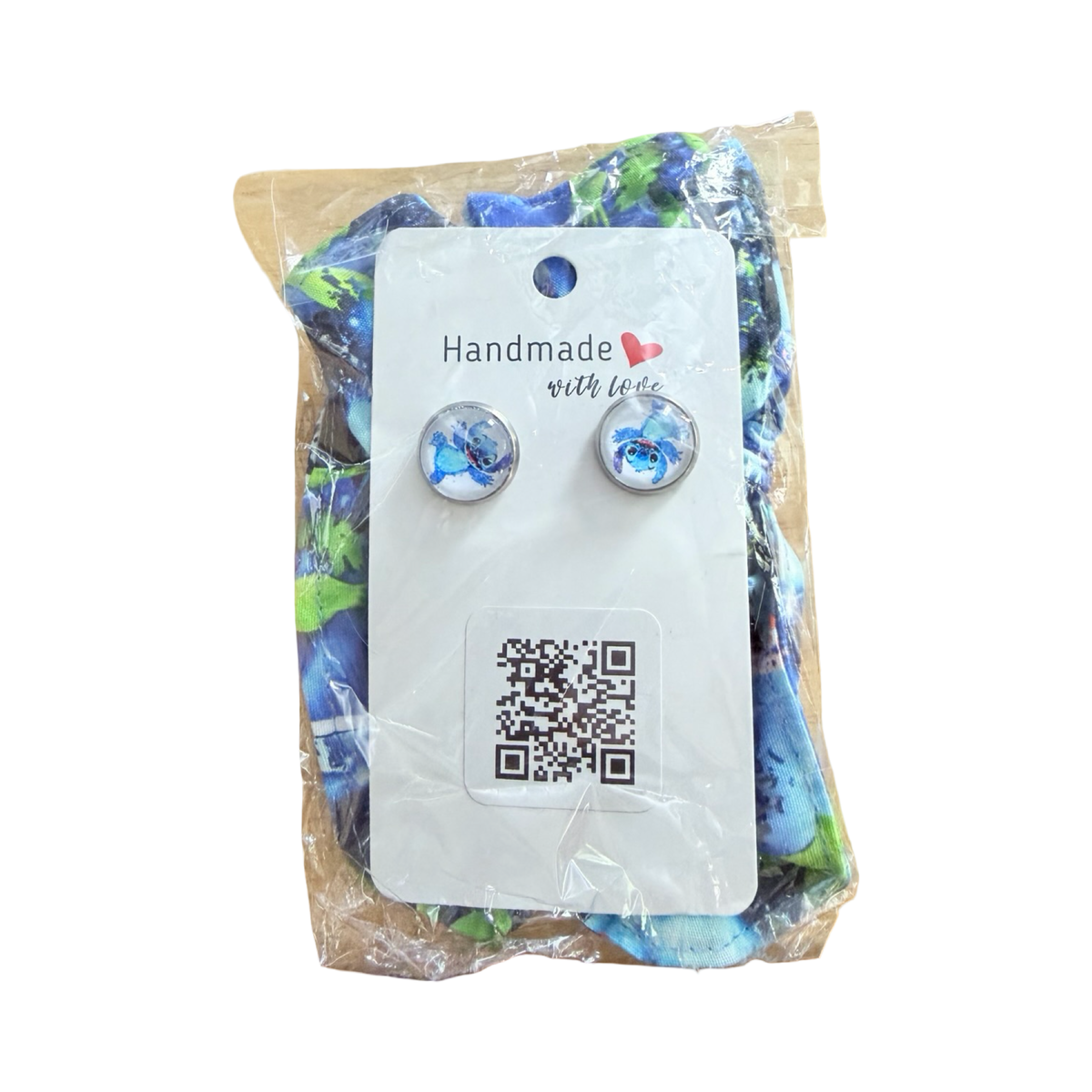 NEUF* Chouchou + Boucle d'oreille - Stitch