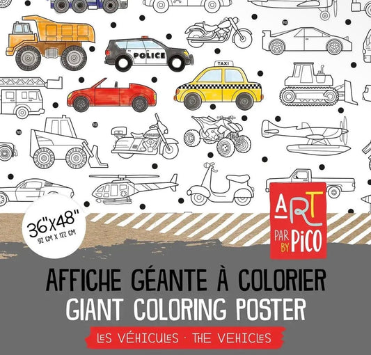Affiche géante à dessiner - Les véhicules