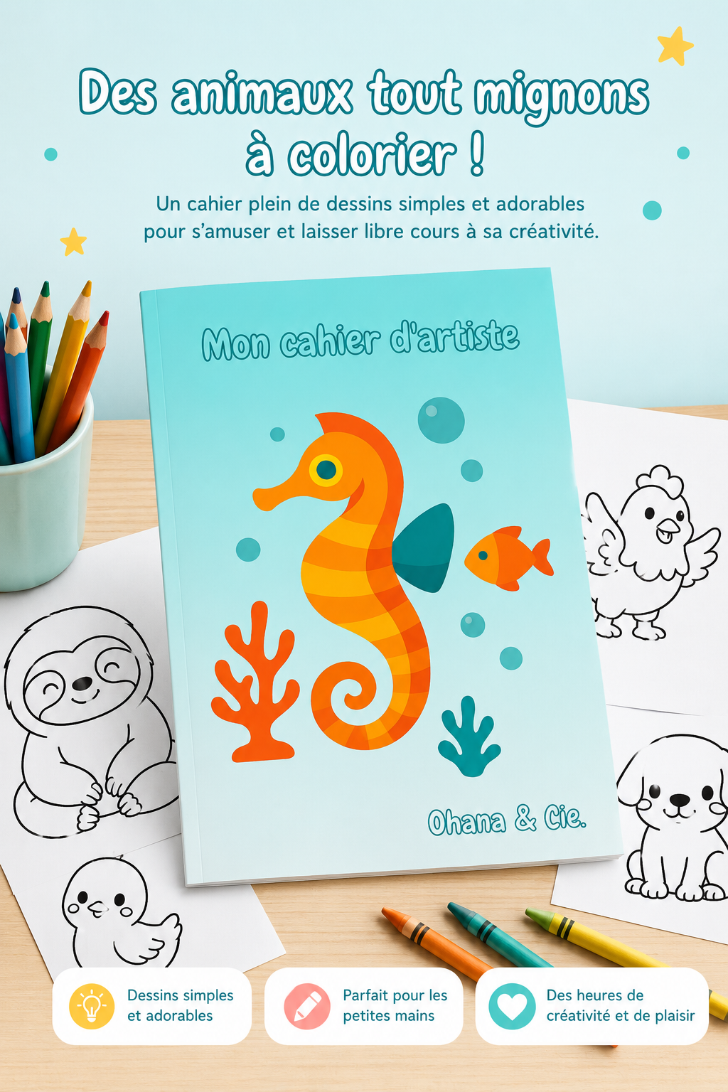 Livre de coloriage (Animaux) - Ohana & Cie. (copie physique)